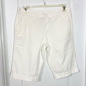Y2K Lucky Brand High Waist 13.5” Bermuda Shorts White Cotton Size 10 / 30